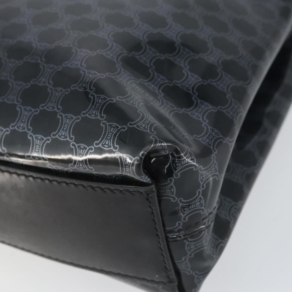 CELINE Macadam Canvas Hand Bag Vinyl Black Auth ti3537 - Picture 9 of 16